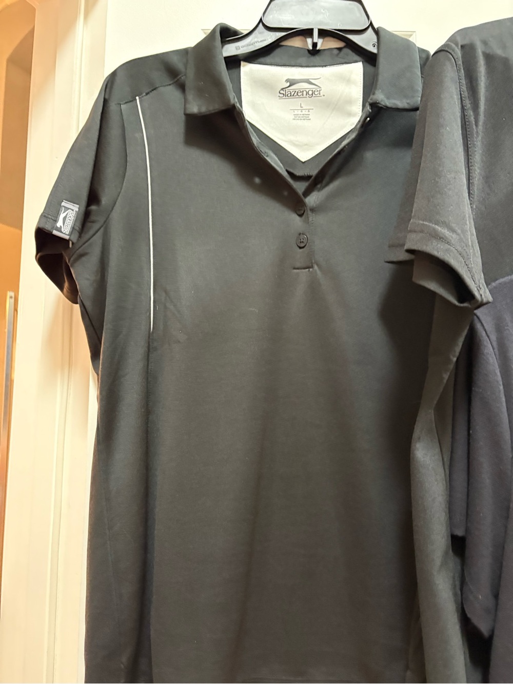 Slazenger Black Polo with Light Contrast Piping